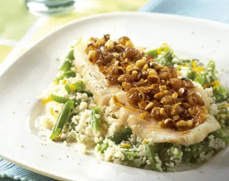 Gegrilde roodbaarsfilet met pijnboompitten