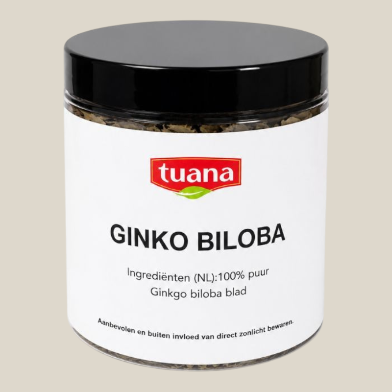 TuanaShop BV pot met 50g puur gesneden Ginkgo Biloba blad voor thee of kruidenmengsels