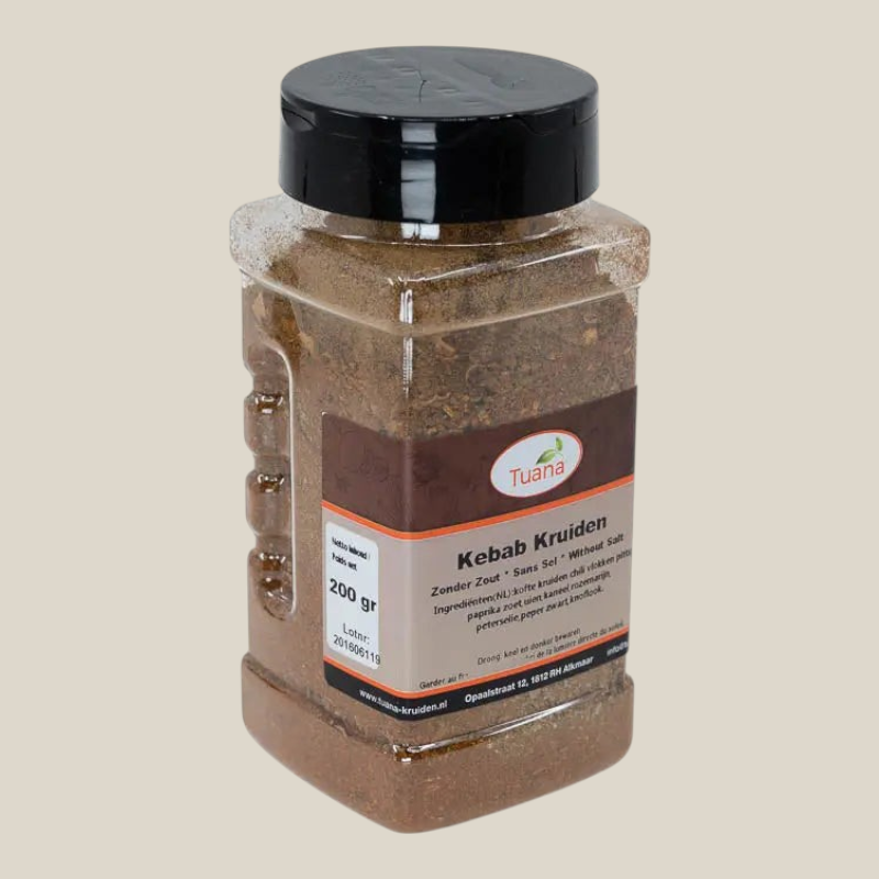 Tuana Kebab Kruiden – kruidige kebab kruidenmix met paprika, komijn en knoflook voor gegrild vlees en marinades
