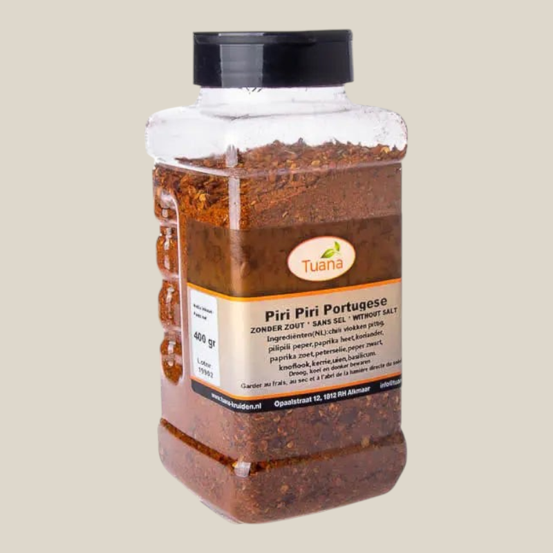 Tuana Piri Piri Portugese Kruidenmix – pittige Portugese kruidenmix met chili, knoflook en paprika voor kip, vlees, vis en marinades