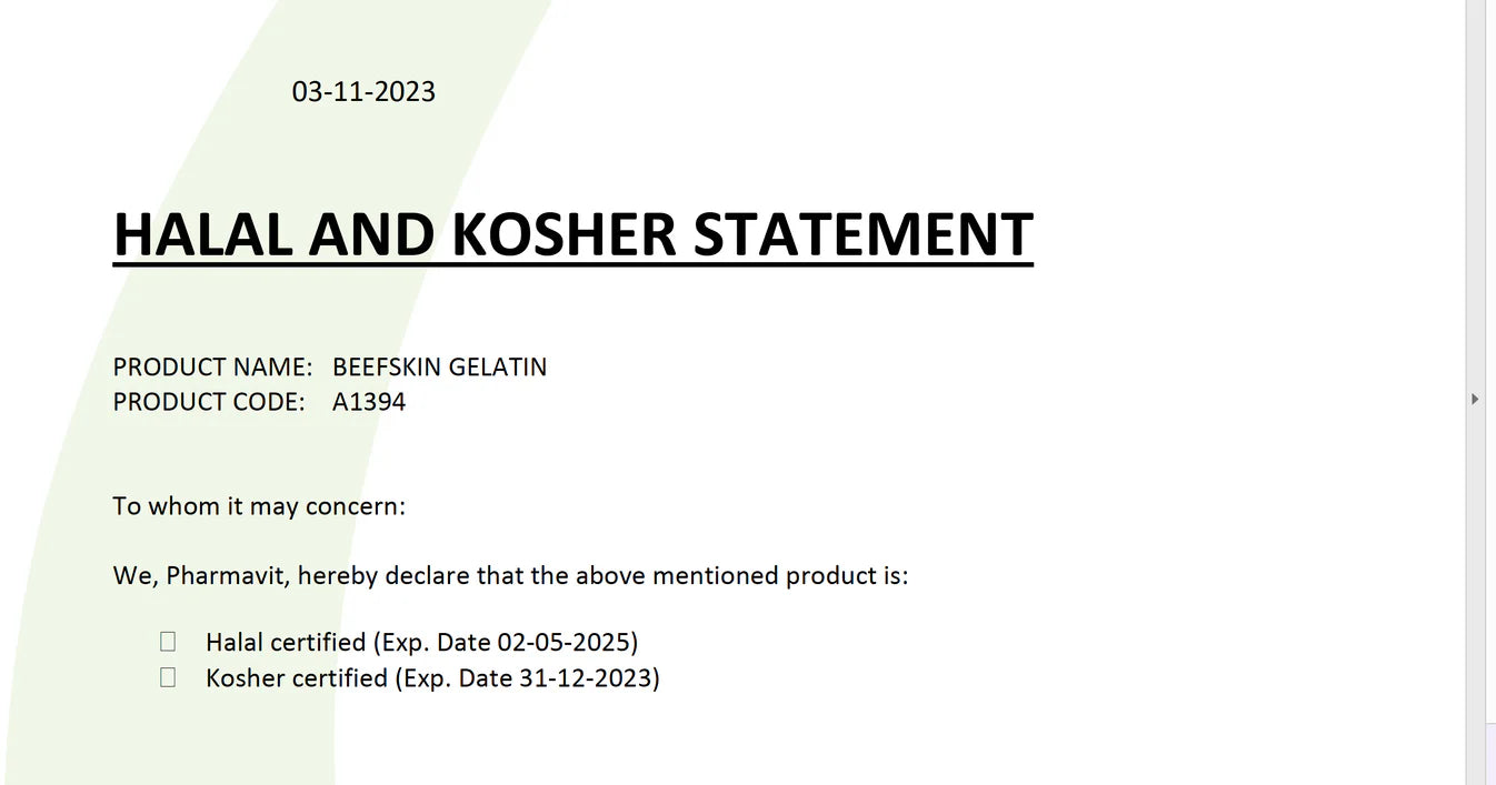 Gelatine Pure Poeder Halal