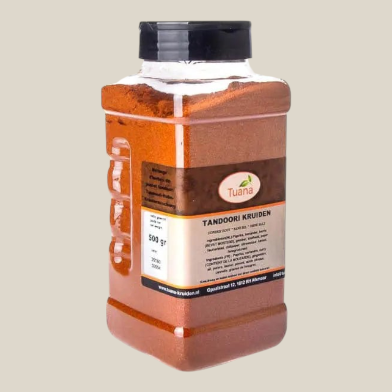 Tuana Tandoori Kruiden – authentieke Indiase kruidenmix voor tandoori kip, vlees, marinades, groenten en ovengerechten met kruidige smaak