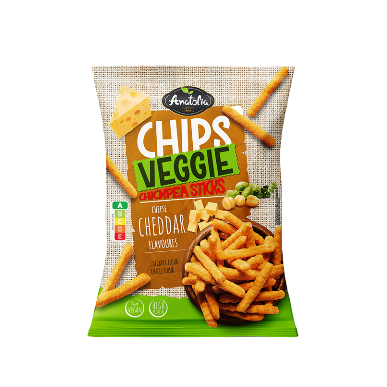 Knapperige Kikkererwtensticks met Rijke Cheddarsmaak - Veggie Chickpea Sticks Cheddar