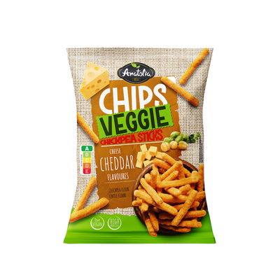 Knapperige Kikkererwtensticks met Rijke Cheddarsmaak - Veggie Chickpea Sticks Cheddar