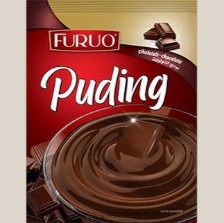 TuanaShop BV Furuo chocoladepudding mix in een verpakking van 120g met afbeelding van romige chocoladepudding.