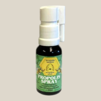 TuanaShop BV Propolis Spray 20 ml in een bruin glazen flesje met witte verstuiver voor keel en mondverzorging