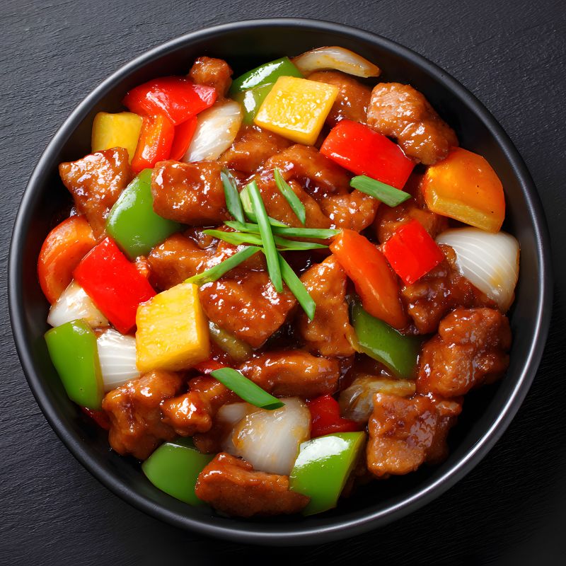 BBQ Varkensvlees En Ananas Roerbak