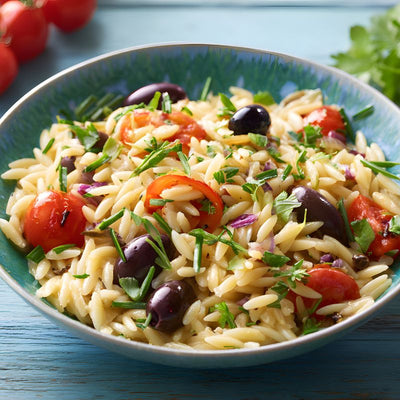 Kruidige Mediterrane Orzo Salade