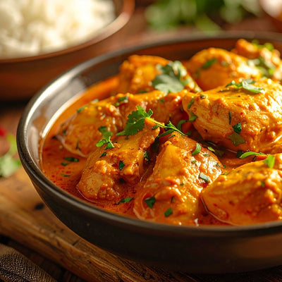 Romige gekruide kip met rijst