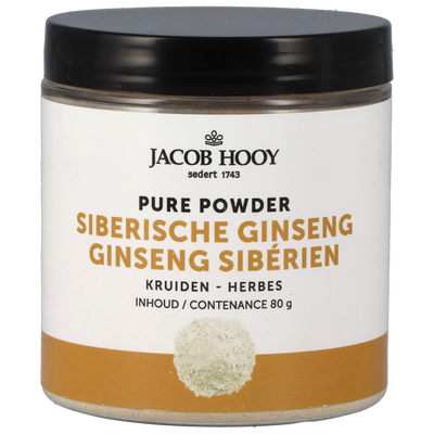 Jacob Hooy Siberische Ginseng Pure Poeder - 80gr