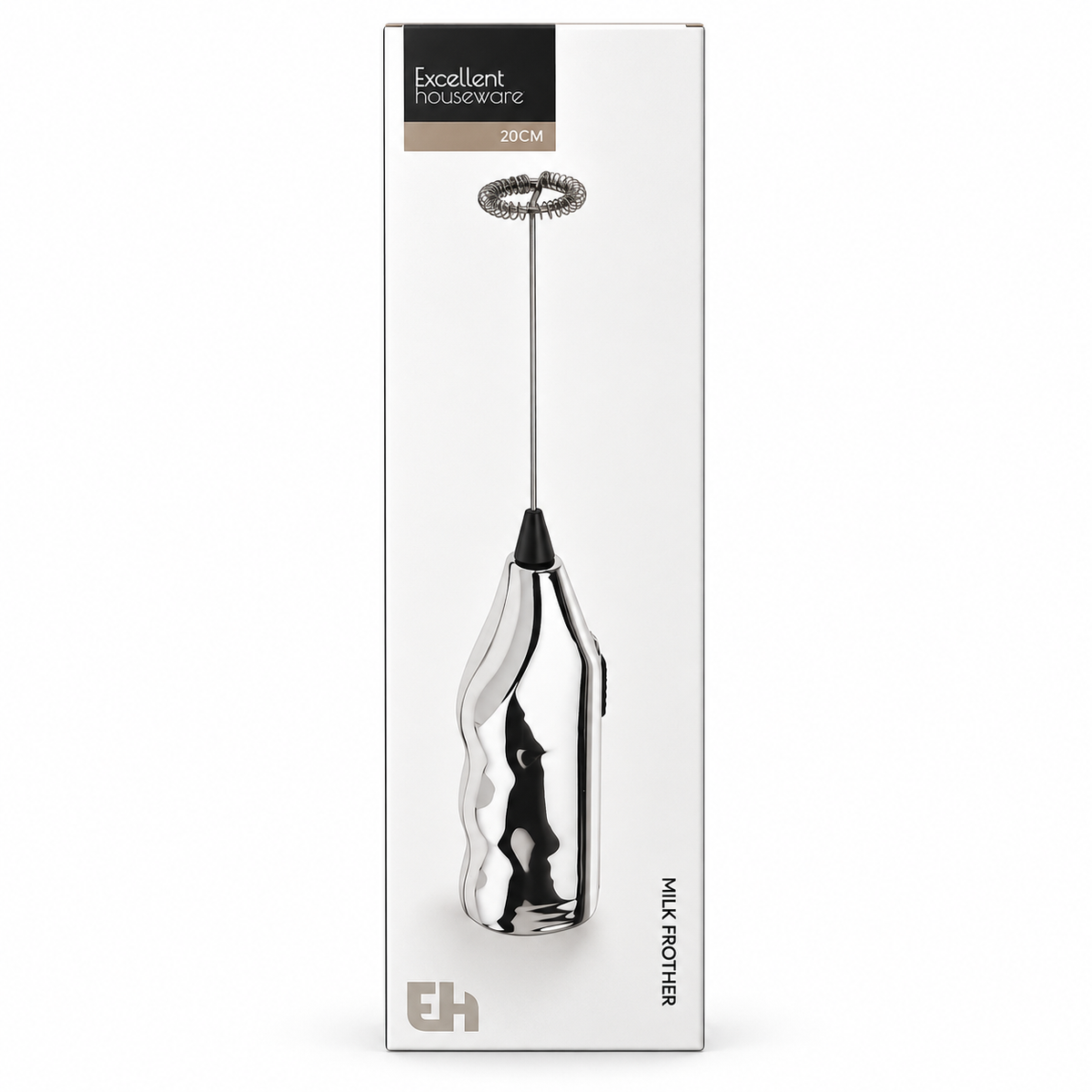 Excellent Houseware Elektrische Melkopschuimer met Houder – 20 cm – Zilver