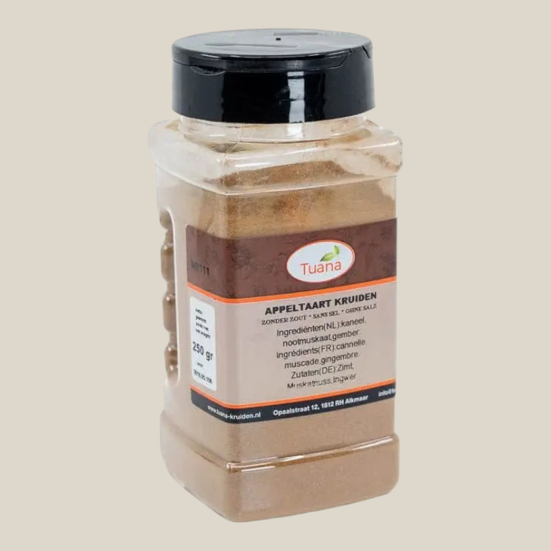 Tuana Appeltaart Kruiden – kruidenmix met kaneel voor appeltaart, gebak, desserts en warme dranken