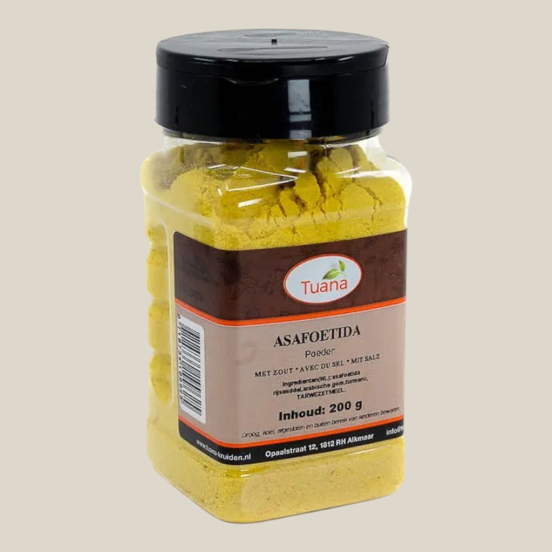 Tuana Asafoetida Poeder Duivelsdrek – Indiase specerij met ui- en knoflooksmaak voor curry, linzen en groenten