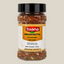 TuanaShop BV Bruschetta kruidenmix in een doorzichtige pot met zwarte dop, gevuld met gedroogde mediterrane kruiden.