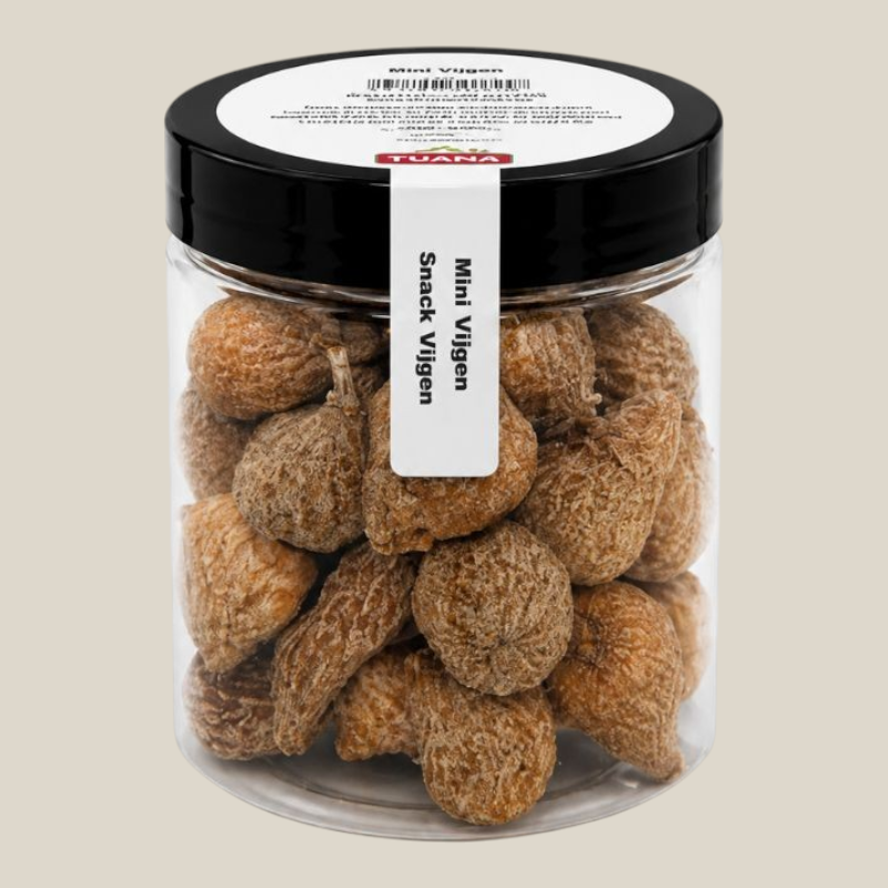 TuanaShop BV mini vijgen in een doorzichtige hersluitbare pot, gedroogde gezonde snack uit Spanje