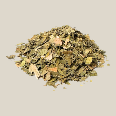 TuanaShop BV gedroogde en gesneden Ginkgo Biloba bladjes voor thee op een witte achtergrond