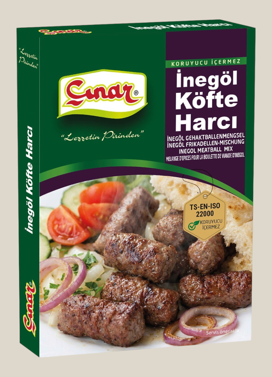 TuanaShop BV Çınar İnegöl Köfte Harcı kruidenmix voor authentieke Turkse gehaktballen in een verpakking van 90 gram.