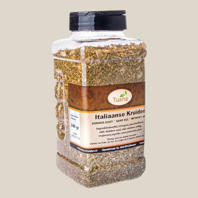 Tuana Italiaanse Kruiden – mediterrane kruidenmix met oregano, knoflook en basilicum voor pasta, pizza en ovengerechten