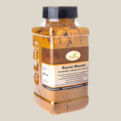 Tuana Kerrie Masala – Indiase en Surinaamse masala kruidenmix met kurkuma, komijn en koriander voor curry’s, roti en stoofgerechten