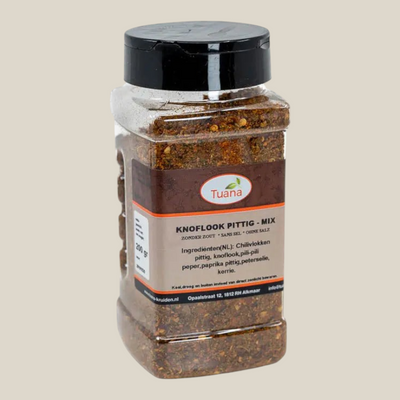 Tuana Knoflook Heet Mix – pittige kruidenmix met knoflook en chili voor vlees, kip, vis, groenten en wokgerechten