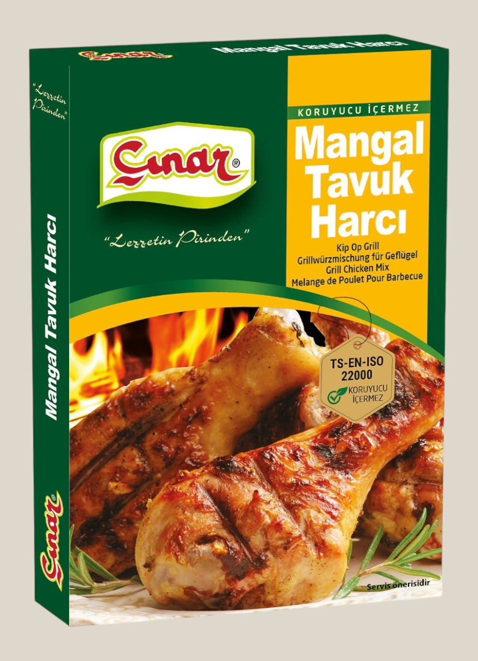 TuanaShop BV Çınar Izgara Tavuk Harcı kruidenmix voor sappige kip met een goudbruin grillresultaat in 60g verpakking.