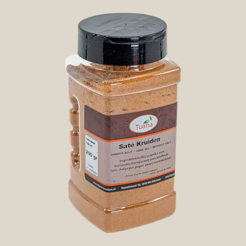 Tuana Saté Kruiden – aromatische kruidenmix voor saté, marinades, satésaus, vlees en grillgerechten met authentieke smaak