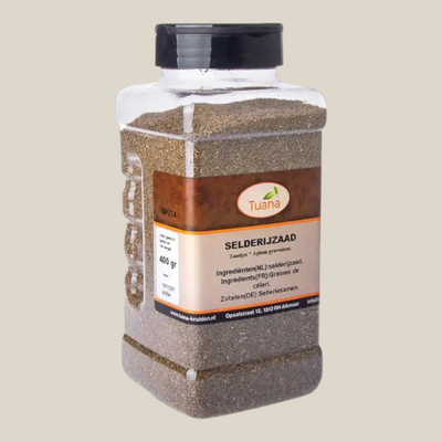 Tuana Selderij Zaden – aromatische selderijzaadjes met krachtige kruidige smaak voor soepen, stoofschotels, brood en ingelegde groenten