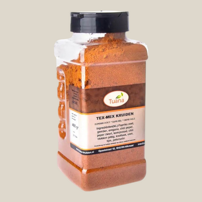 Tuana Tex Mex Kruiden – Tex Mex kruidenmix voor wraps, taco’s, vlees, groenten en Mexicaanse gerechten met licht pittige smaak