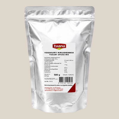 TuanaShop BV Yoghurt Kruidenmix in een hersluitbare verpakking van 500 gram voor heerlijke dips en sauzen.