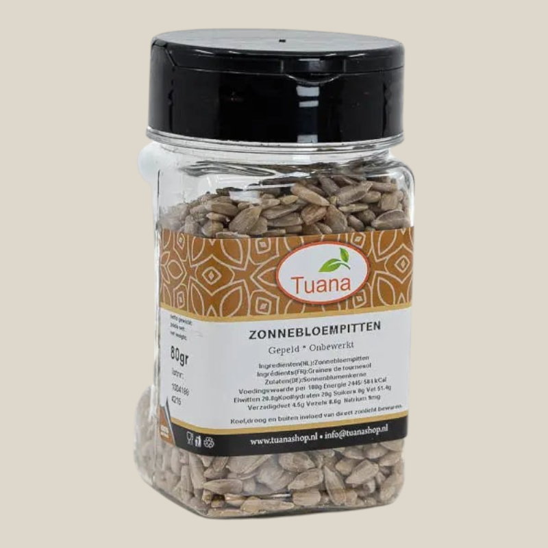 Tuana Zonnebloempitten – voedzame zonnebloempitten met nootachtige smaak voor salades, yoghurt, muesli, brood en gezonde snacks