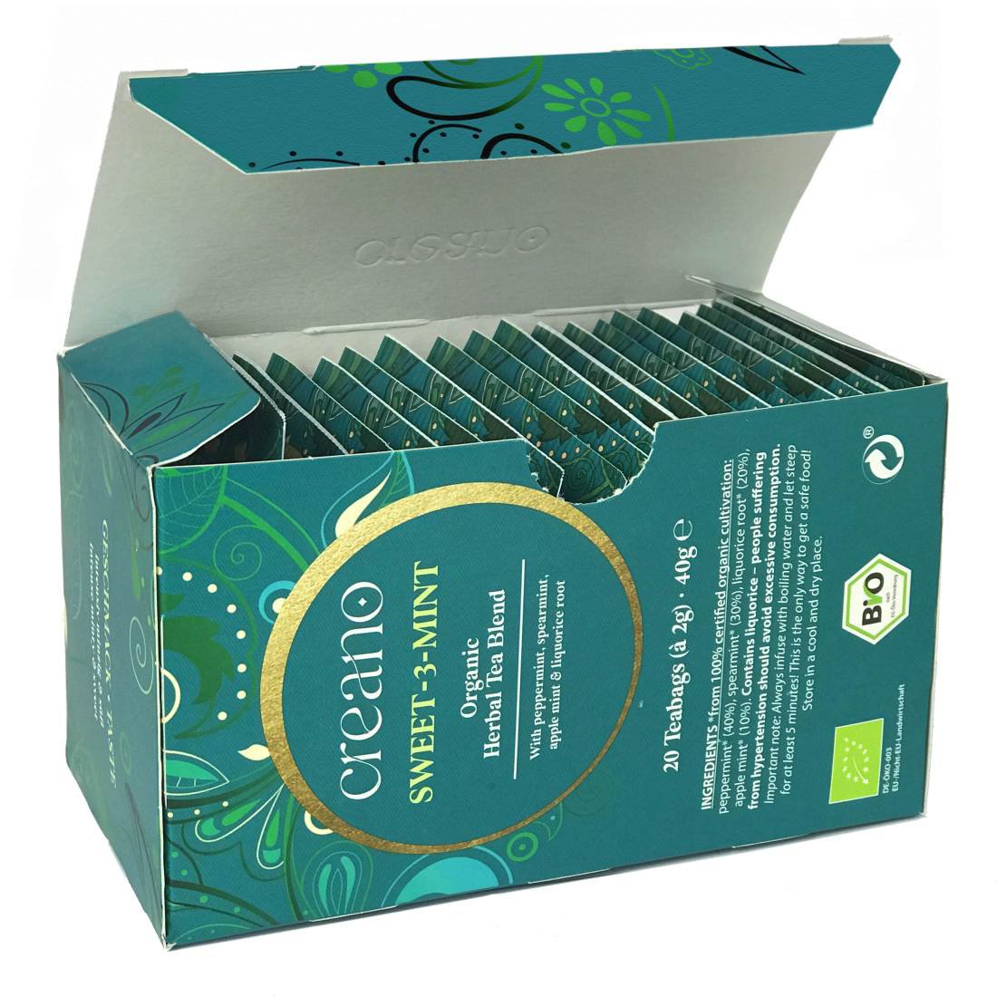 Zoete Mint Thee - Sweet 3 Mint Tea (Biologisch) 20 stuks