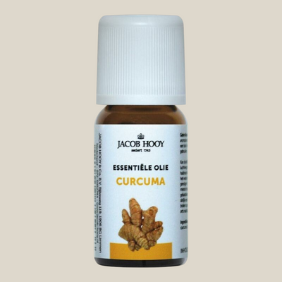 Jacob Hooy kurkuma essentiële olie 10 ml flesje van TuanaShop BV voor aromatherapie en massage