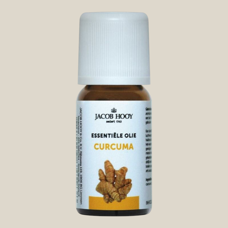 Jacob Hooy kurkuma essentiële olie 10 ml flesje van TuanaShop BV voor aromatherapie en massage