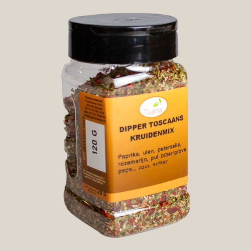 Tuana Dipper Toscaans – Toscaanse kruidenmix voor olijfoliedips, brood, pasta, vlees, vis en mediterrane gerechten met rijke kruidige smaak