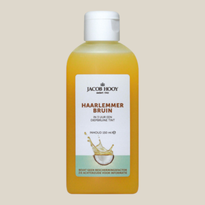 TuanaShop BV Jacob Hooy Haarlemmerbruin snelbruiner in een 150ml fles voor een diepbruine teint zonder SPF