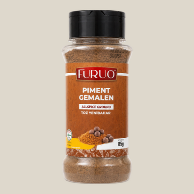 TuanaShop BV Furuo gemalen piment in een doorzichtige kruidenpot van 85 gram met bruin etiket
