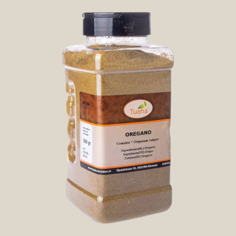 TuanaShop BV pot met gemalen oregano kruiden voor mediterrane gerechten